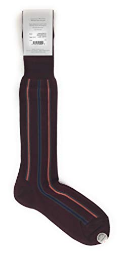 Men’s Dress Socks Over The Calf Linee Vertic L259 Burgundy2