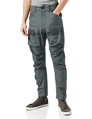 G-STAR RAW Cargo 3D Recto cónico Pantalones, Gris (Graphite 9706-996), 32W x 34L para Hombre