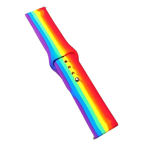 Image of YODI 20mm Soft Silicone Classic Strap Bands for Amazfit Bip U Pro, Amazfit GTS Smart Watch Quick Release Pin for Men, Women and Kids Medium Size (Rainbow, Amazfit GTS)