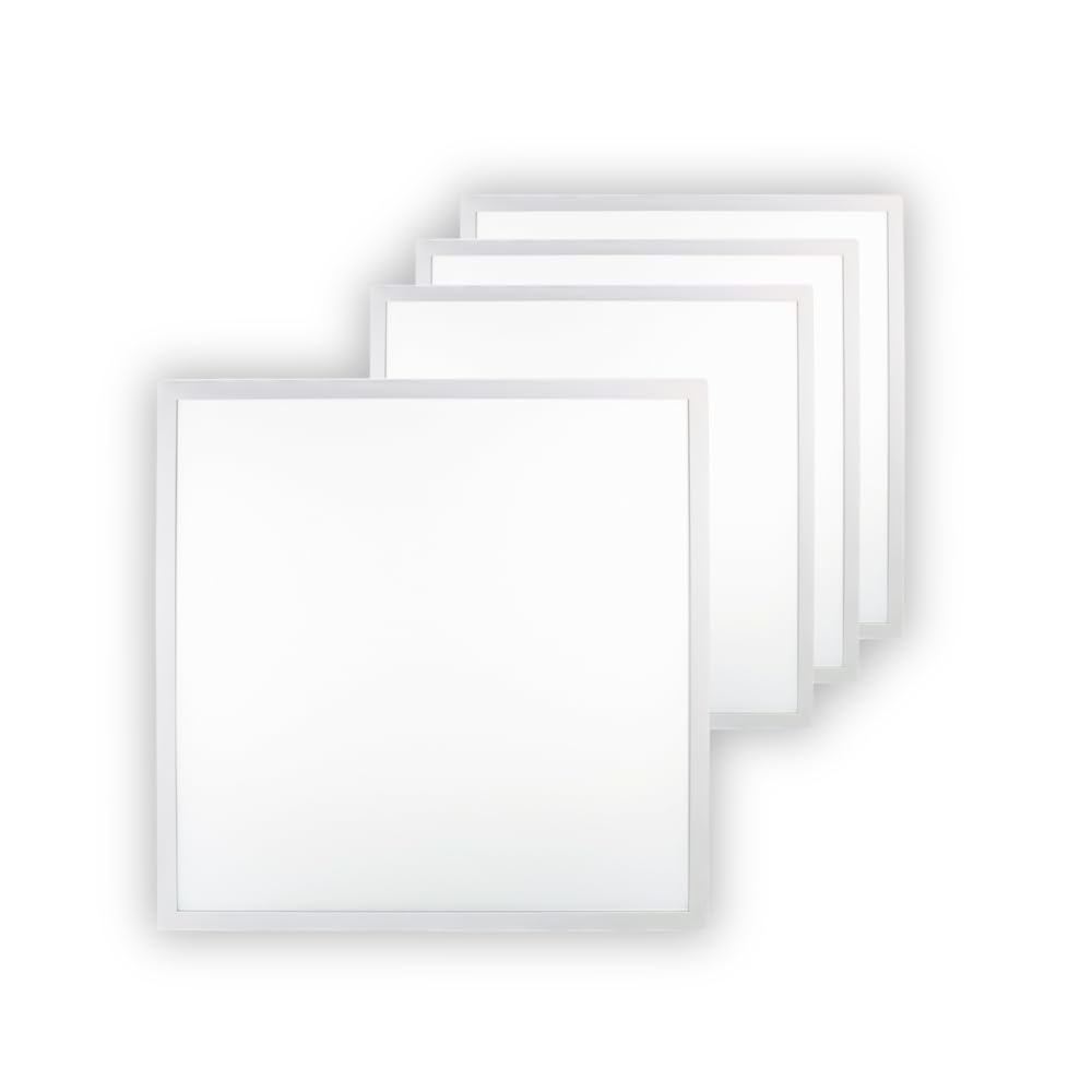 ENOVALITE 4x LED Panel 62x62 cm - 36W 4000K Neutralweiß 3600lm flimmerfrei - flache Einbauleuchte für Rasterdecke - LED Deckenleuchte Rasterleuchte Paneele - mit 230V Marken-Netzteil - 620x620x9mm
