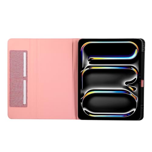 Étui iPad Pro 11 M4 2024 rose fin avec porte-crayon et support