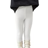 Leggings térmicos para niños, leggings con forro polar, cintura alta, pantalones térmicos gruesos de invierno, pantalones largos de algodón, cintura elástica, leggins de invierno para niñas, beige