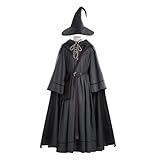 Foyacos Wizard Costume Adult Wizard Costume Mens Grey Lord Rings Cosplay Suit with Wig (Full Set,M)