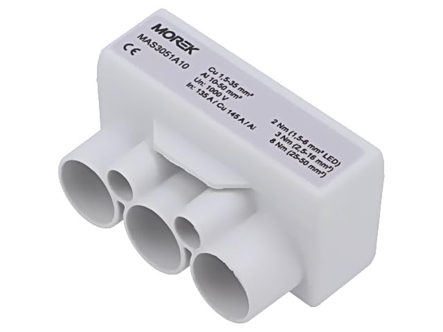 Connecteur Morek MAS3051A10 block de séparation 1kV pour câblage triphasé