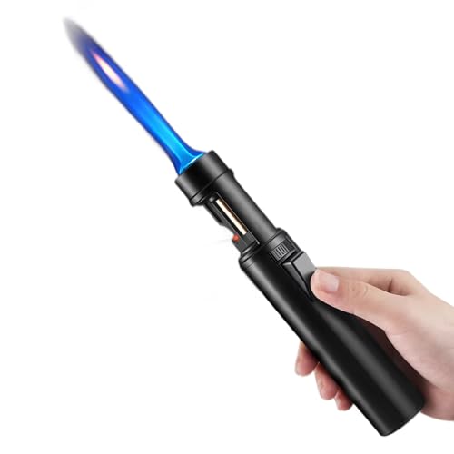 Encendedor de butano resistente al viento con llama ajustable miniatura 1