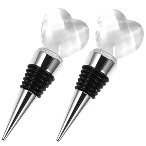 Ipetboom 2pezzi Tappo per Bottiglia di Vino Forma di Cuore Tappo per Bottiglia in Lega Sigillante per Tappi per Vino per Tappi per Bottiglie di Chiusura di Whisky