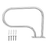 VINGLI Swimming Pool Hand Rail, Stainless Steel 3-Bend Pool Stair Dual Pool Handrails for Inground Pool with Quick Mount Brace Plate and Perfect Handle Pool Railings for Inground Pool