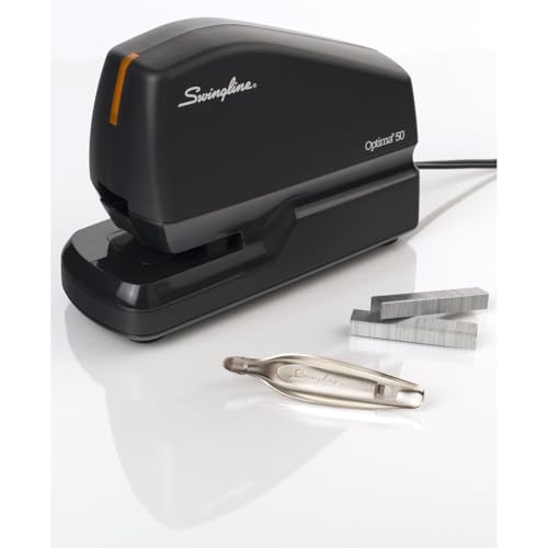 Grapadora de oficina Swingline Optima 45 resistente color negro plata 7