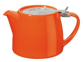 FORLIFEFST-400-CAR Stump Teapot 400 mL 13 Oz, Carrot, Ceramic