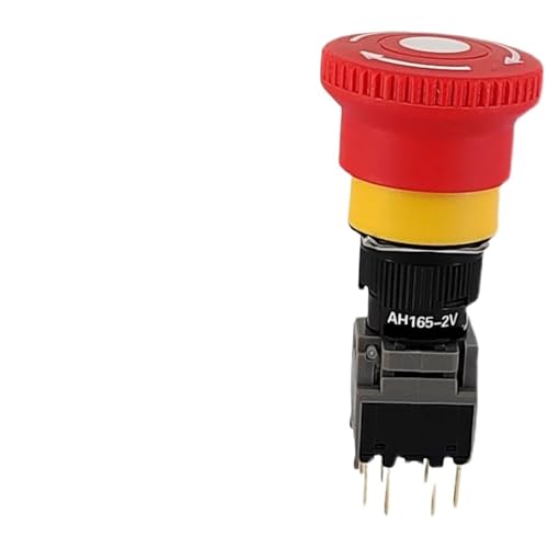 Bouton d'arrêt d'urgence rouge AH165-2V bouton de réinitialisation champignon - 2