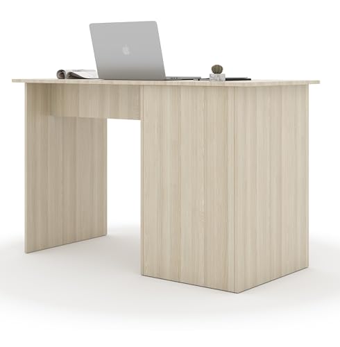 Image of 55*120*75 CM Engineered Wood Office Desk with Closed Cabinet & Storage Shelves for Storing Books, Stationery | Tabloft Executive Table for Office | 1 Year Warranty- Moldau Acacia Light