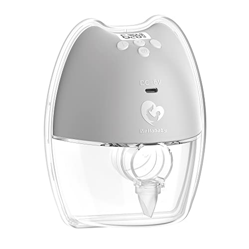 Bellababy Hands-Free Breast Pump Wearable with Storage Box LED Display Electric Breast Pump Wireless Portable 4 Modes & 9 Levels Suction 1 Pack. (24mm Flange 21/19/17mm inserts)