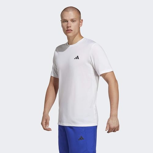 adidas Hombre Train Essentials Training Tee, White / Black, XL