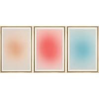 SIGNWIN Framed Canvas Print Wall Art Yellow, Red and Blue Dot Forms Abstract Shapes Digital Art Pop Art Contemporary Fun Ultra for Living Room, Bedroom, Office - 16