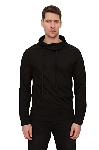Trendyol Sweat-Shirt uni à col châle Maillot de survêtement, Noir, XL Homme