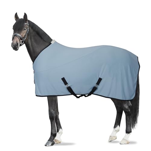 HORZE Mesh Horse Breathable Cooling Sheet with Faux Fur Lining - Corydalis Light Blue - 75 in