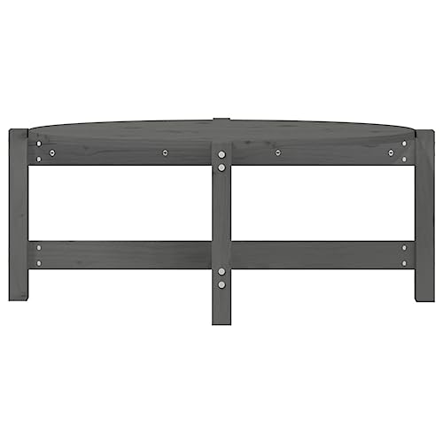 Table basse gris en bois de pin massif robuste pour salon chic