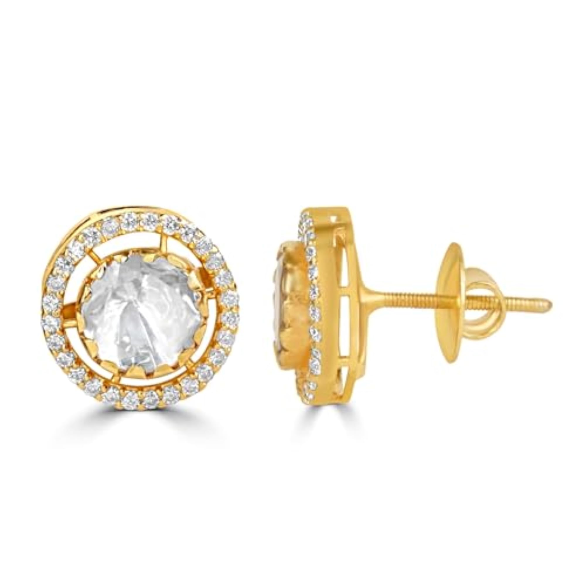 Women's 925 Sterling Silver Moissanite Halo Stud Earrings