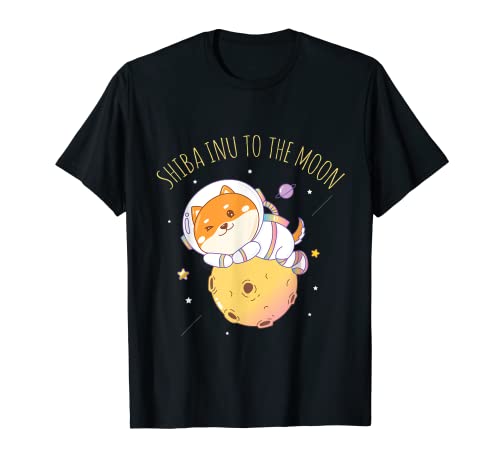Shiba Inu a la Luna Criptomoneda Shibacoin amante de los perros Camiseta