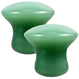 FOMIYES Jade Massager: Mushroom Gua Sha - 2Pcs Green Jade Quartz Mushroom Face Massage Rollers Stones Scraping Massage Tool for Men Women, Massager for Face, Eyes, Relieve Fine Lines and Wrinkles