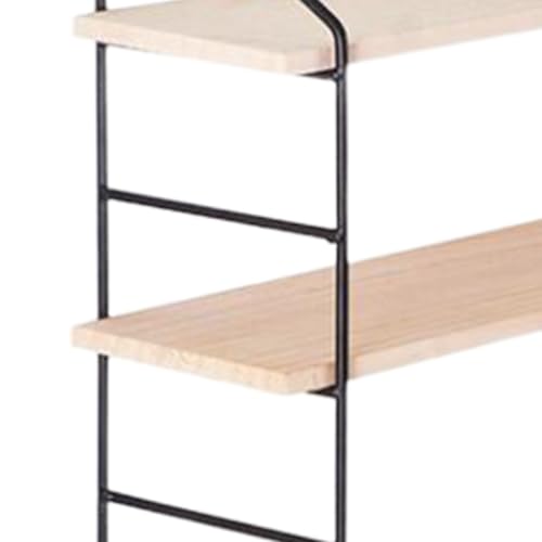Étagère Murale en Bois Noire Rangement Suspendu Contre le Désordre - 5