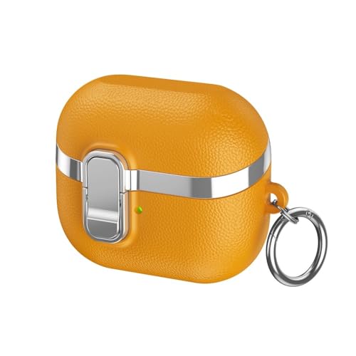 Étui Samsung Galaxy Buds3 Pro anti-rayure coque rigide cuir silicone jaune antichoc portable