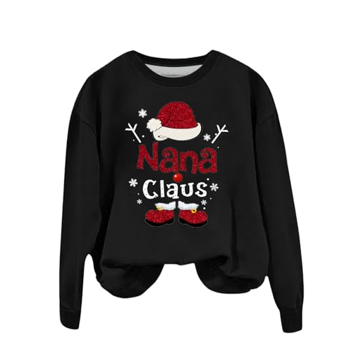 Sweat-shirt femme imprimé Noël noir le cadeau idéal de fin d'année