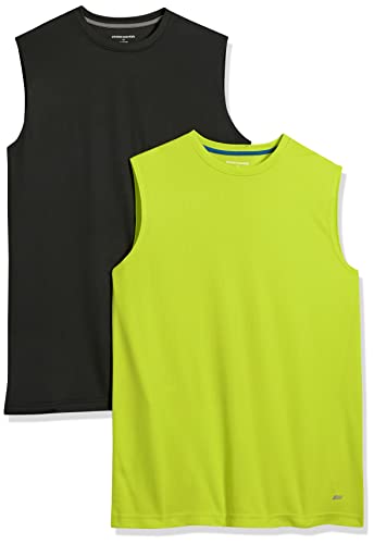 Image of Amazon Essentials Men's Gym Tank Tops, Moisture-Wicking Dry Fit Breathable Muscle Shirts, Pack of 2
