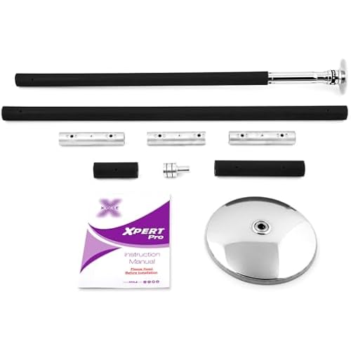 Dance & Fitness Pole for Home - Spinning & Static, Portable & Adjustable (XPERT PRO) [DVD + Grip Powder + Access to TV Membership]