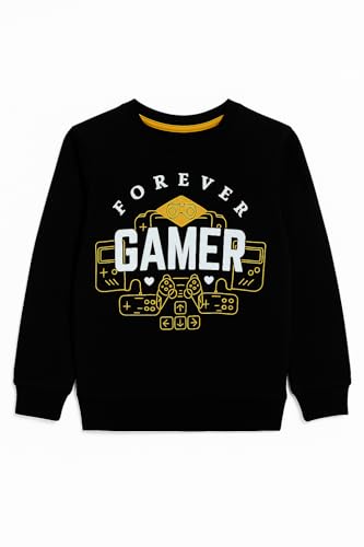 Image of NammaBaby Boys Loopknit Cotton Round Neck T-Shirt Chest Printed Full Sleeves Sweatshirt for Light Winters Pack of 2