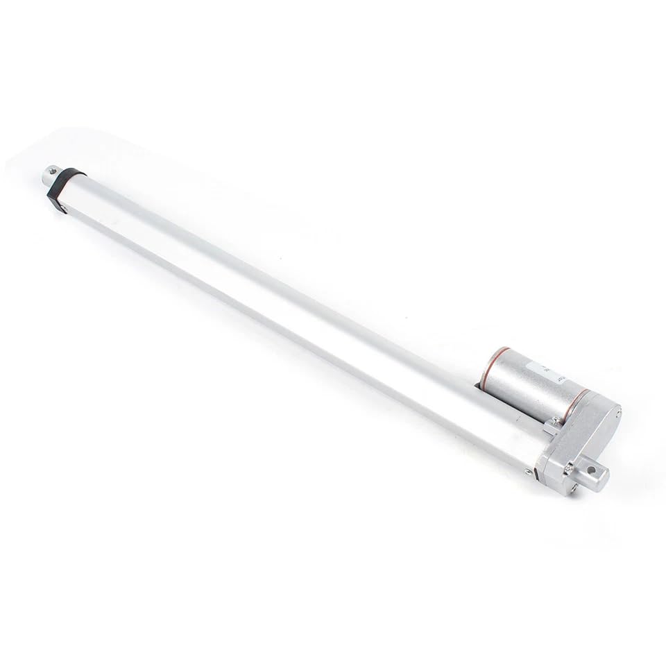 12V Linearaktuator 300mm Elektrozylinder mit Fernbedienung & IP54 Schutz geräuscharm, Elektrozylinder für Automatisierung & medizinische Anwendung (1, Silber, 450 mm)