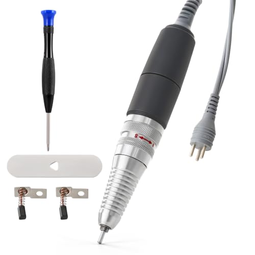 Nail Drill Handpiece for UP200 KUPA Manipro KP55 KP60 KP5000 Machine 35000RPM Professional Electric Nail File Handle Replacement 3 Pins for Manicure Art Tool Low Noise and Smooth (Only Handpiece)