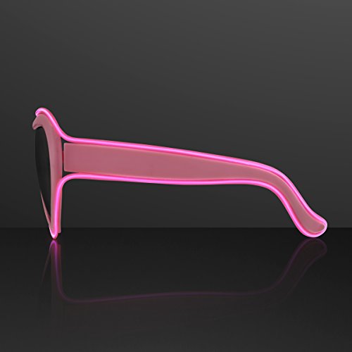 Light Up Sunglasses EL Wire Neon LED Flashing Glowing Pink Heart Glasses3