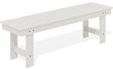 SERWALL 2-Person Backless Outdoor Bench 56 Inches, White