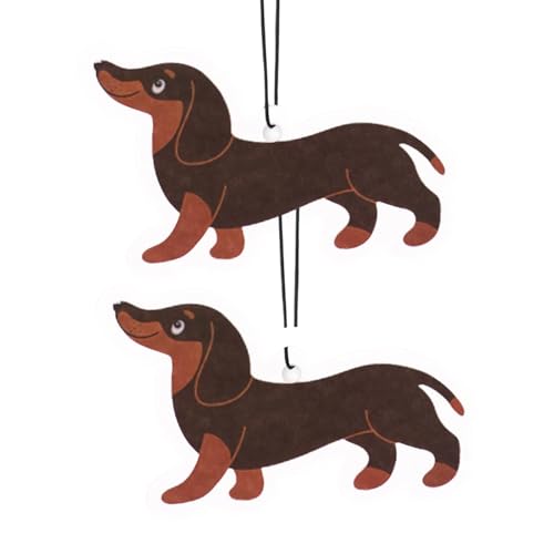 2 Stück Duftbaum Auto, Duftbaum, Dackel Design, Car Air Freshener, DuftanhäNger Auto, Lufterfrischer, Car Duftanhänger Set, ZubehöR Innenraum (Dackel, 2 Stück)
