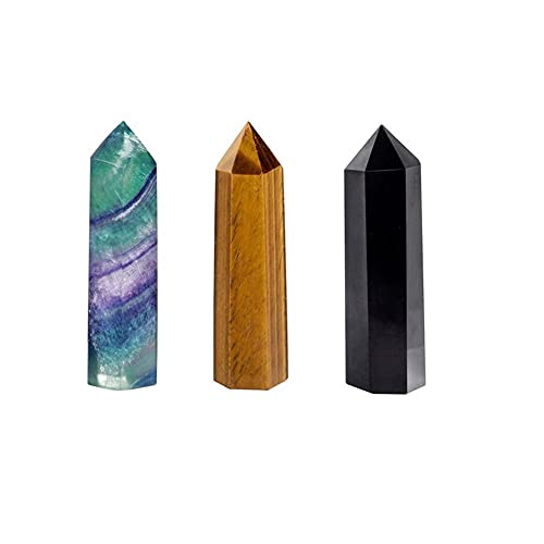 PAKMEZ Bâton Magique en Cristal Poli par Pierre Naturelle de Quartz for la Belle (Color : Obsidian, Size : One Size)