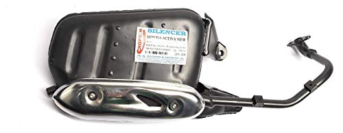 Image of Silencer Suitable for Activa NEW, HET, 3G,4G,5G,6G (Heavy Duty Matte Black with Metal Nickel Guard) The Heat Protection Guard is complimentary.