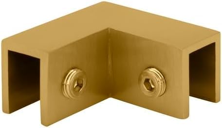 C.R. LAURENCE S0GC90SB CRL Satin Brass 90 Degree"Sleeve Over" Glass Clamp
