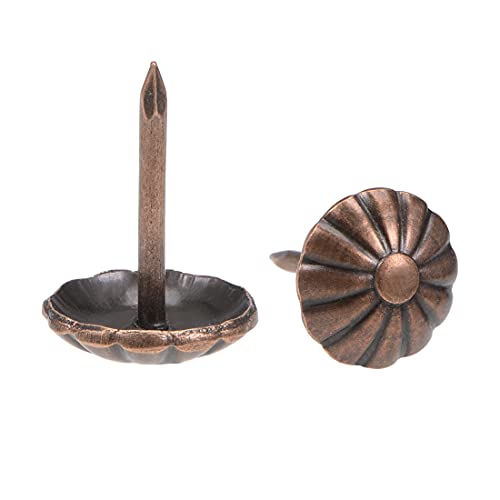 Uxcell Upholstery Nails Tacks 11Mmx16Mm Round Head Retro Push Pins Copper Tone For Furniture Sofa Headboards, 50 Pcs #TOP13