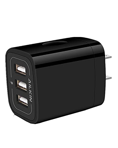 Wall Charger Plug USB Charger Cube AILKIN 3.1A 3-Muti Port USB Adapter