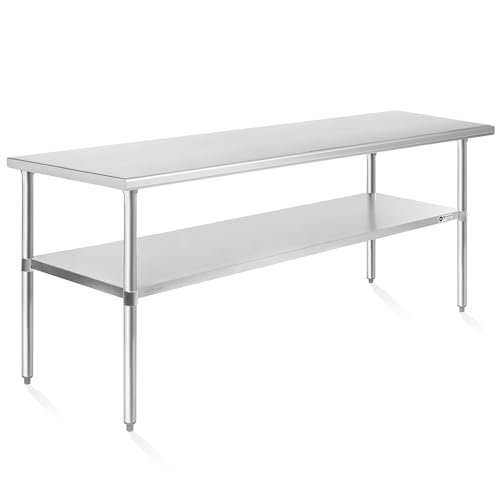 KUTLER Stainless Steel Table 24 x 72 Inches, NSF Heavy Duty Commercial Kitchen Prep and Work Table with Undershelf for Restaurant, Hotel, Home by KUTLER - Used condition - US$213.83