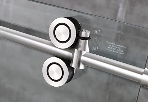 Aston Langham 56\" to 60\" x 33.8125\" x 75\" Completely Frameless Sliding Shower Enclosure, Polished Chrome - Thumbnail 6