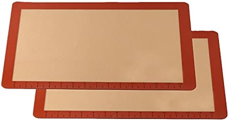 Silicone Baking Mat Non-Stick, Set of 2 Half Sheet Heat Resistant Liner,Cookies, Meats, Vegetables, Pastries,Reusable, Eco-Friendly, Dishwasher Safe
