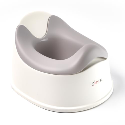 DIVCHI Baby Potty Training Seat Toddler Toilet Trainer Chair with Non-Slip Base Removable Bowl & High Back Rest for Boys & Girls (Grey)