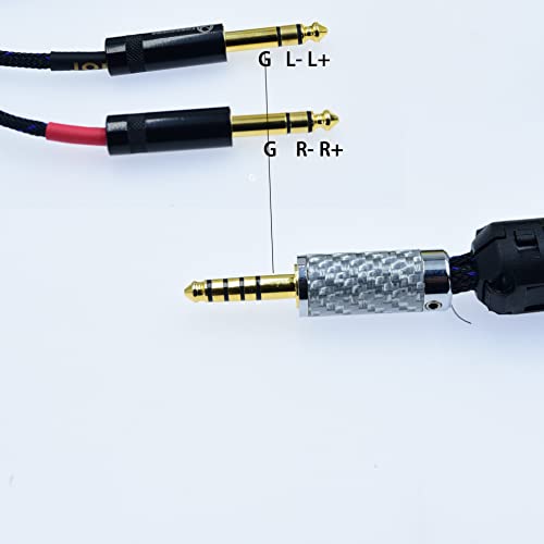 Arklove blance 4.4mm Balanced 4.4 to Dual 6.35 mm TRS Jack 6.5 0.75m miniatura 2