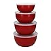 Produktbild KitchenAid - Salatschüsseln aus Kunststoff mit Deckel, rot, 4er Set 355, 591, 828 und 1065 Millilitern