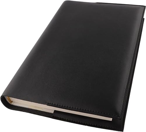 GuardV Faux Leather Cover for Book, Bible, Hardcover, Paperback, and Other (Medium-Large - Black)