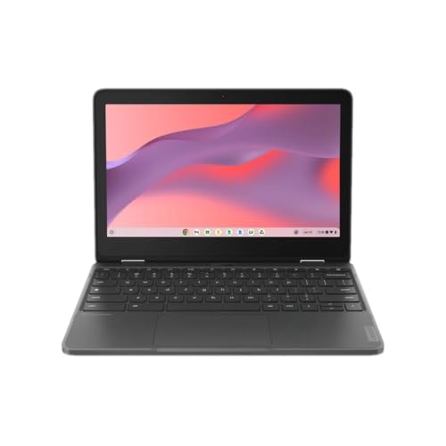 Image of Lenovo 300e Yoga Chromebook Gen 4 11.6 inch HD 2-in-1 Touchscreen Laptop, MediaTek Kompanio 520 2.0GHz, 8GB RAM, 64GB eMMC, ChromeOS, Graphite Gray