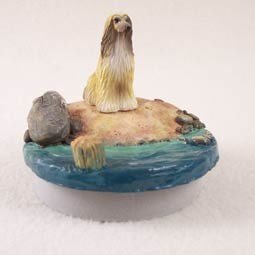 Conversation Concepts Miniature Afghan Tan & White Candle Topper Tiny One 