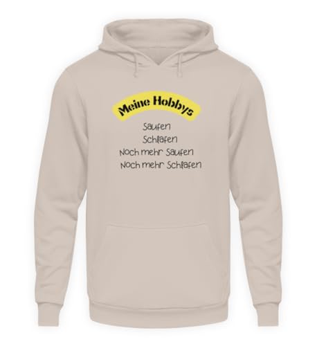 Sweat Meine Hobbys Saufen Schlafen Malle Party en beige clair pour éviter les tenues de fête ternes